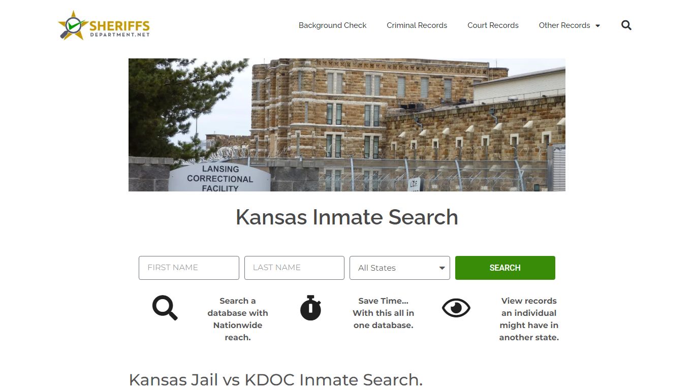 Kansas Inmate Search: Lookup KDOC Prison and County Jail Records.