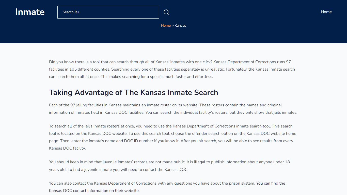 Kansas Inmate Search - Kansas DOC - InmateID